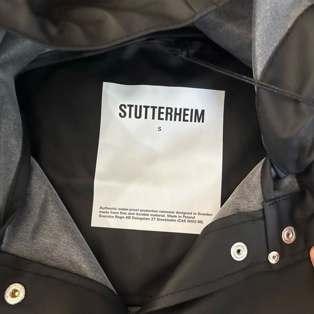 Stutterheim Black and Gray Rain Jacket NWT - Picture 2 of 2